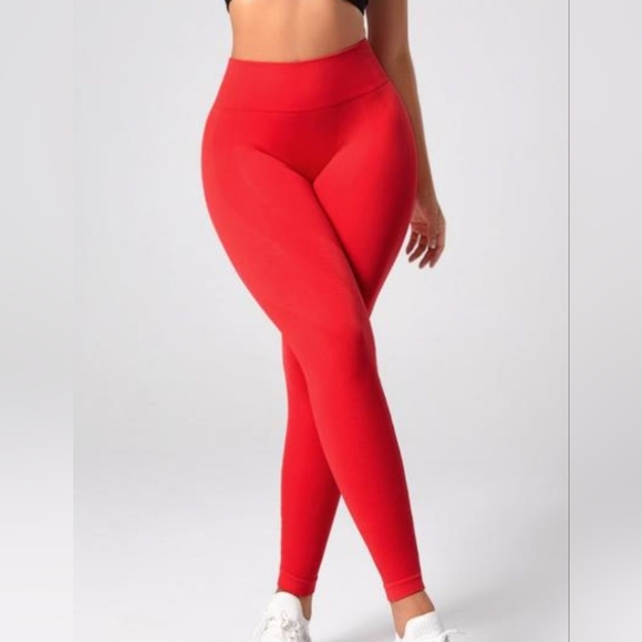 Velocity High Waist Sport Leggings - Red - Picture 3 of 5